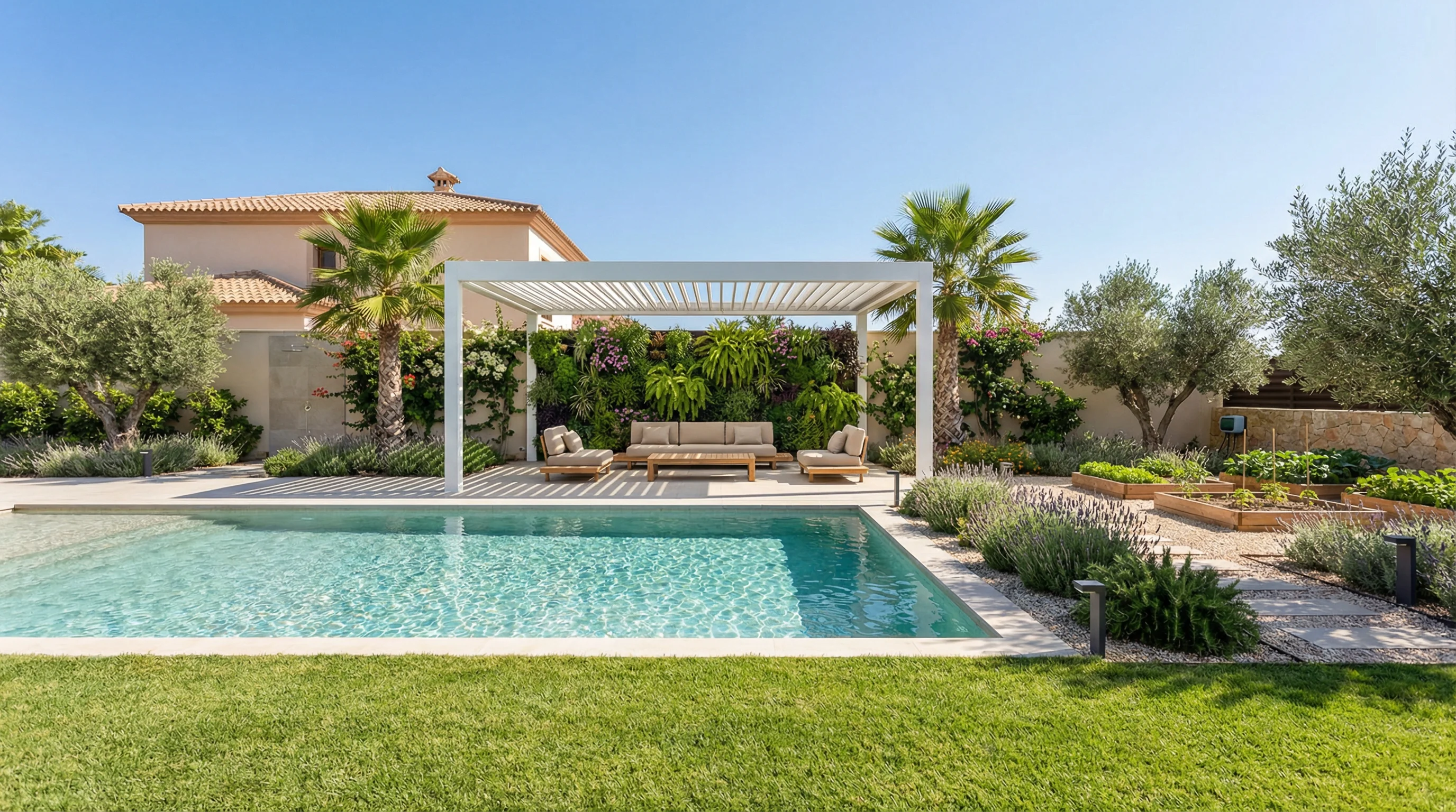 Jardín mediterráneo realizado por Paisajismo Levante en Denia